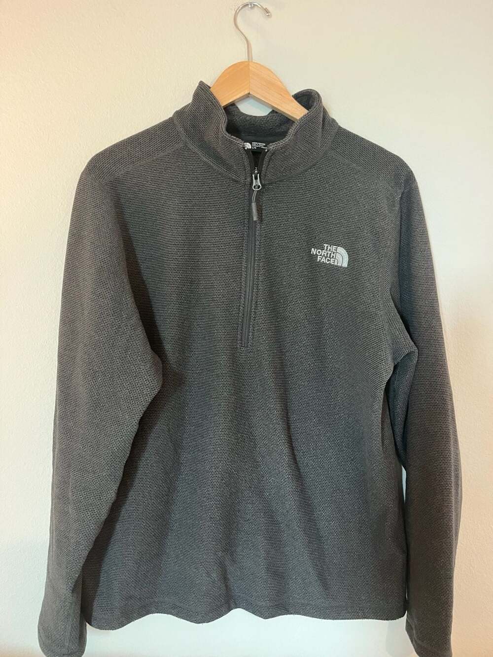 The North Face, Cap Rock 1/4 Zip Fleece, Grey, Fall Jacket, Layering, Large